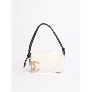 Chanel Cambon Line White Python Shoulder Bag